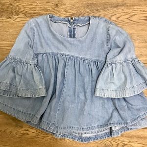 Vintage Denim Babydoll Top